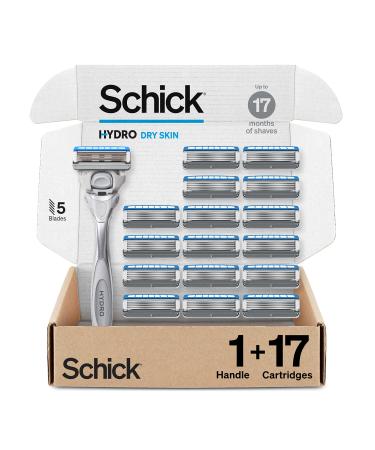Schick Hydro Dry Skin Razor   Razor for Men with Dry Skin with 17 Razor Blades razor Razor & 17 Refills