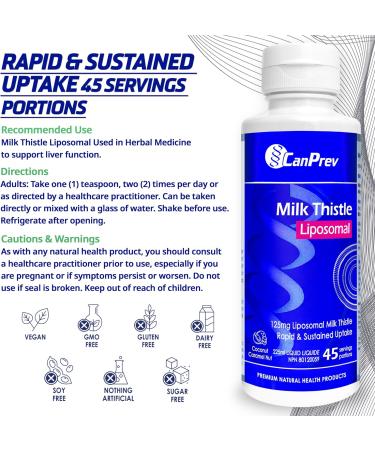 CanPrev Liposomal Milk Thistle 225ml Coconut Caramel Nut No Alcohol Added Supports Liver Function & Digestive Balance - Buy Online on GoSupps.com