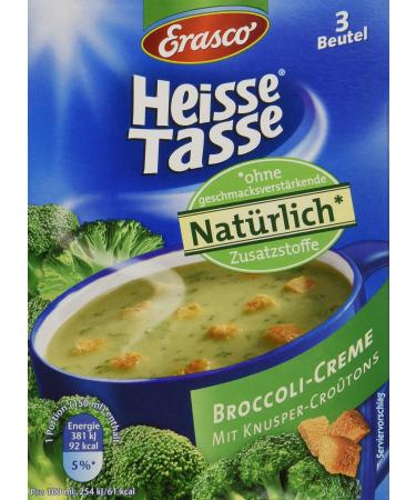 Erasco Hot Cup of Broccoli Cream with Croutons Pack of 12 (12 x 450 ml bags)