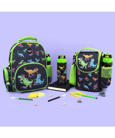 Fringoo Kids Water Bottle with Straw 600ml - Leak Proof BPA Free Dinosaur Skaters Design - Buy Online on GoSupps.com