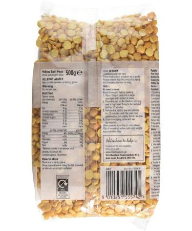 Morrisons Wholefoods Dried Yellow Split Peas 500g - Premium Quality Legumes for Healthy Cooking - Buy Online on GoSupps.com