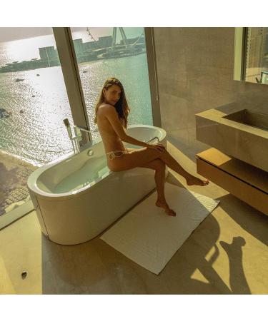 Hotel Luxury Bamboo Viscose-Cotton XL Bath Mat 28X44 - White Oversized Bath Rug - Buy Online on GoSupps.com