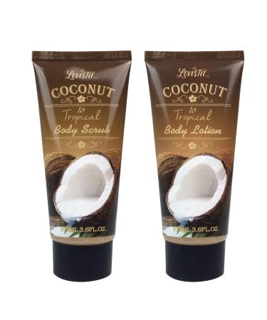 Father's Day Spa Gift Set | Coconut Fragrance Bath and Body Set by Lovestee - Shower Gel, Lotion, Scrub, Butter, Salt, Loofah Included - Buy Online on GoSupps.com