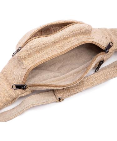 Freakmandu Unisex Hemp Belt Bag - Handmade Boho Fanny Pack for Hiking Running & Jogging - Stylish Hip Bags for Men & Women - Buy Online on GoSupps.com
