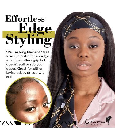 Satin Edge Scarf for Women - Stylish Head Wrap for Natural Hair & Wigs | Soft & Secure Chains - Buy Online on GoSupps.com