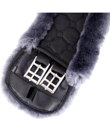 Merauno Lamb Wool Moon Belt Saddle - Anatomically Concave Short Dressage Belt in Nature Black Brown Anthracite (75cm) - Premium Merino Wool for Enhanced Slip Resistance - Buy Online on GoSupps.com