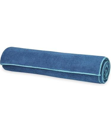 Gaiam Mat-Sized Yoga Towel | Active Dry Microfiber | Non-Slip & Moisture-Wicking | 70 x 26 | Lake - Buy Online on GoSupps.com