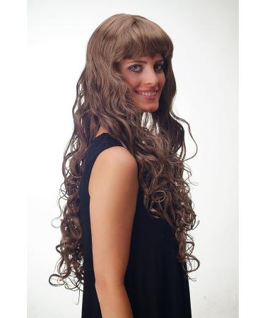 Shop WIG ME UP 33002A-18: Super Long Wavy Curly Waterwave Wig with Bangs in Light Brown - International Shipping Available - Buy Online on GoSupps.com