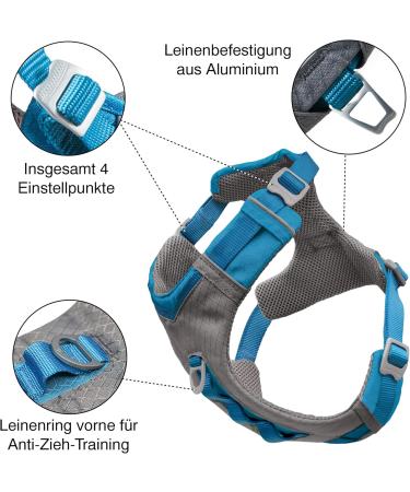 Kurgo Journey Air Dog Harness | Padded Chest & Back Handle | Size M for Dogs 11-23 kg | Red/Gray - Buy Online on GoSupps.com