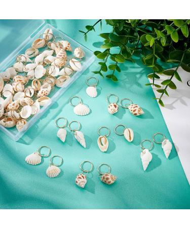 Pligreat 60-Piece Mussel Dreadlocks Hair Rings | Vintage Braids Jewelry for Men & Women | Beach Style Hair Charms & Dreadlock Accessories - Buy Online on GoSupps.com