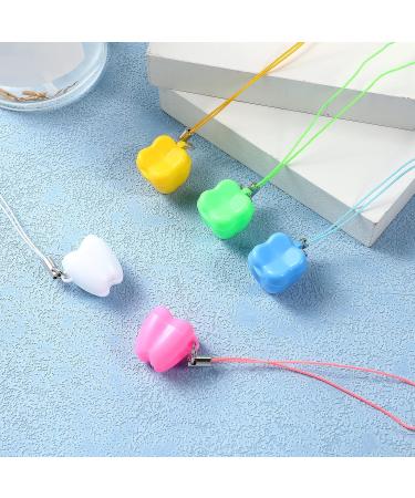 5PCS Milk Teeth Storage Box for Babies - Toddler Teeth Keepsake Case with Necklace - Pink/Yellow/White/Purple/Green - Buy Online on GoSupps.com