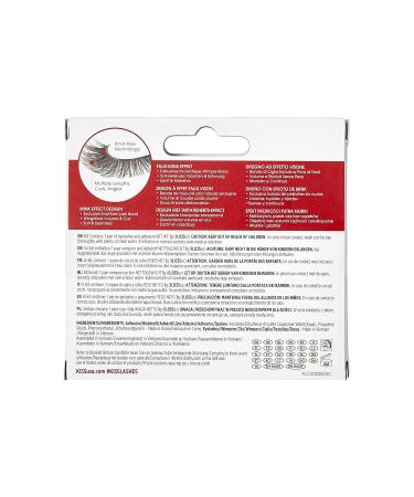 Kiss Lash Couture Faux Mink Collection - Ultra Brick Tapered Synthetic Fake Lashes & Glue | 1 Pair of Dramatic Eyelashes - Buy Online on GoSupps.com