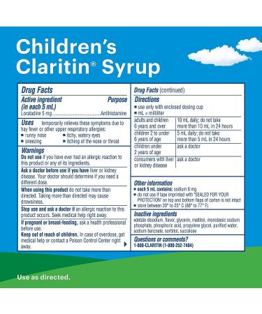 Claritin Children's 2 Hour Non-Drowsy Allergy Oral Solution 5 mg/ 5 mL Grape - 4 Fl Oz - Buy Online on GoSupps.com