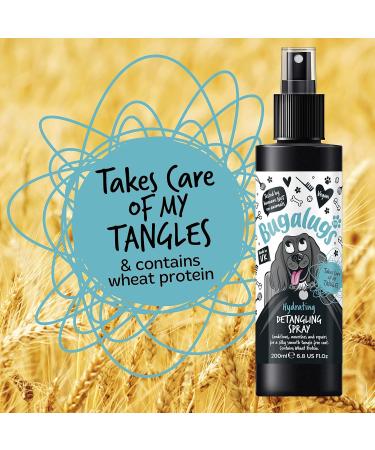 Bugalugs Dog Detangler Spray - leave In conditioner spray for de matting. No tangles. Professional dog grooming formula contains Wheat protein. Pet detangling spray knot removal (200ml) 200 ml (Pack of 1) - Buy Online on GoSupps.com