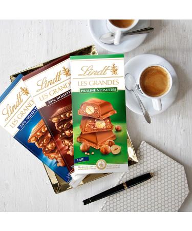 Lindt - LES GRANDES Hazelnut Praline Tablet - Milk Chocolate - 225g - Buy Online on GoSupps.com