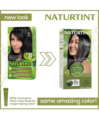 Naturtint Permanent Hair Color 1N Ebony Black (Pack of 6) - Ammonia-Free, Vegan, Cruelty-Free, 100% Gray Coverage, Long-Lasting Results - Buy Online on GoSupps.com