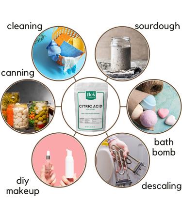 Citric Acid (1LB) by Elo s Premium |100% All-Natural Food Grade Flavour Enhancer| Packaged In Canada| Used As Household Cleaner and Preservative| Non-GMO Kosher and Halal Friendly Gluten Free| Make Skincare Cooking Baking Bath Bombs and More - Buy Online on GoSupps.com