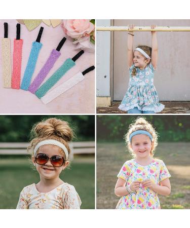 FROG SAC 5 Lace Headbands for Girls - Adjustable Non-Slip Elastic Headwraps - Cute Hair Accessories for Kids - Pastel Lacy Design - Birthday Party Favors - Buy Online on GoSupps.com