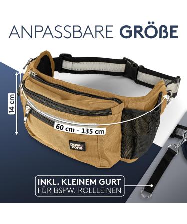 Pawzone Futter Bag for Dogs - Treats & Accessories with Reflector Strap - Adjustable Belt for Flexi Leash (Desert) - Best for Dog Treat Storage - Buy Online on GoSupps.com