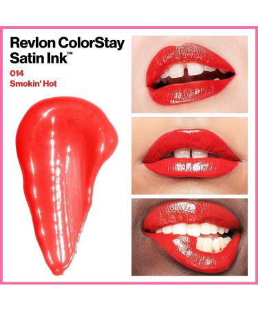 Revlon ColorStay Satin Ink Liquid Lipstick in Smokin' Hot | Longwear Lip Color with Black Currant Seed Oil | 0.17 Fl Oz - Buy Online on GoSupps.com