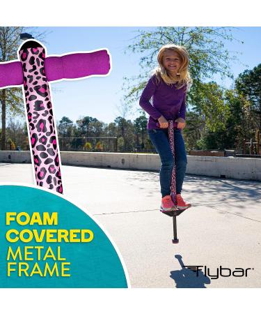 Flybar Foam Jolt Pogo Stick for Kids Ages 6+ | 40-80 lbs | Perfect for Beginners | Leopard Design - Buy Online on GoSupps.com