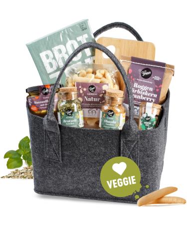 Gepp s delicatessen gift set "Filz bag snack" i felt bag with specialties such as snack-spice bread baking mix Obazda spice Grissini & Brotzeitbrett i gift idea for gourmet