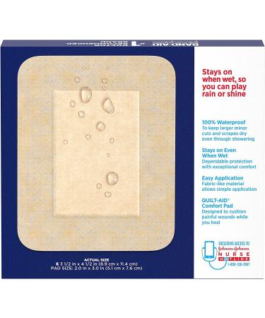 Band-Aid Water Block Flex Large Adhesive Pads - 100% Waterproof Bandages for Wound Care - 6 ct Large (Pack of 6) - Buy Online on GoSupps.com