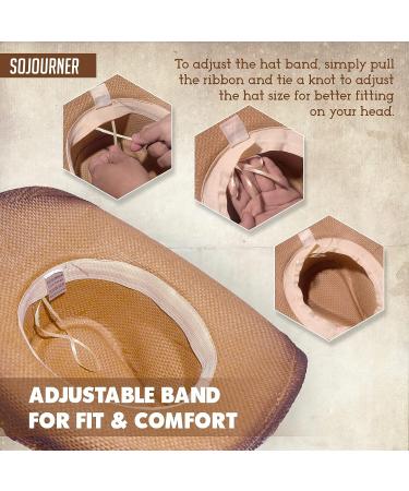 SoJourner Cowboy Cowgirl Hat - Adjustable Men's & Women's Western Hat with Wide Brim - Brown Longhorn - Buy Online on GoSupps.com
