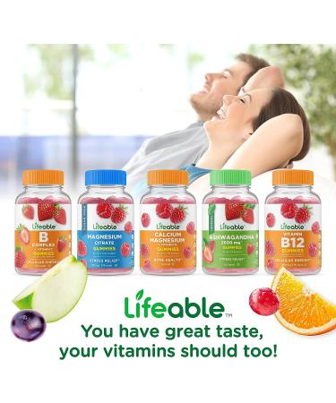 Lifeable Extra Strength Magnesium Gummies - 250mg Elemental Magnesium - Vegan Chewable for Muscle Relax Support - 90 Gummies - Buy Online on GoSupps.com