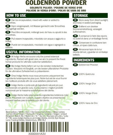 Indigo Herbs Goldenrod Powder 100g - Buy Online on GoSupps.com