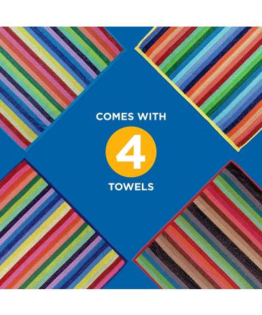 Ben Kaufman Colored Classic Multi-Color Stripe Beach Towel - Large Cotton - 30 x 60 - 4 Pack - Buy Online on GoSupps.com