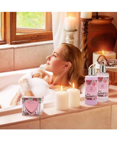 Rose Pomegranate Spa Gift Set for Her | Mother's Day & Birthday Relaxing At-Home Spa Kit with Body Lotion, Bath Bomb, Bubble Bath & More - 14 Pc Set - Buy Online on GoSupps.com