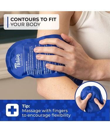 Thrive Cold Compress Ice Packs (2 Count) - Reusable Soft Gel Ice Pack for Pain Relief and Rehabilitation - Light Blue - Buy Online on GoSupps.com