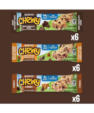 Quaker Chewy Granola Bars Variety Pack - 18 Count | Delicious Snack Bars - Buy Online on GoSupps.com