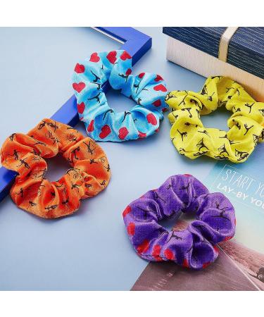 8 Piece Velvet Gymnastics Hair Scrunchies Set for Women and Girls - Assorted Colors - Buy Online on GoSupps.com