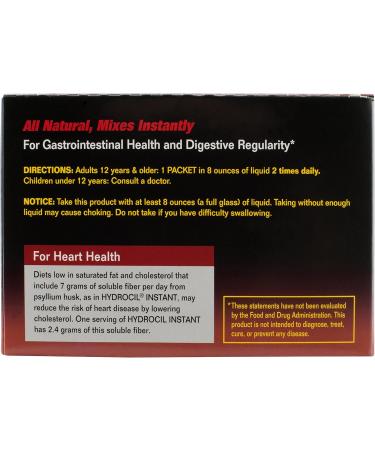 Hydrocil Dietary Fiber Supplement Psyllium Husk Powder 30 Single-Dose Packets - Buy Online on GoSupps.com