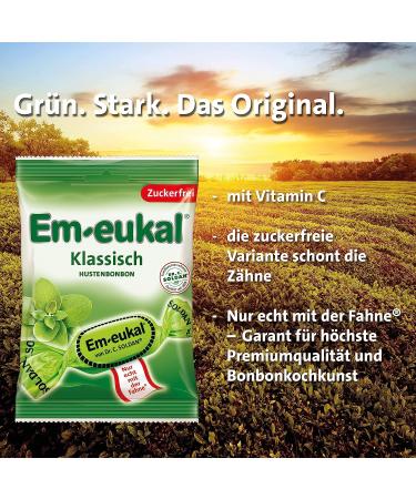 Buy Em-eukal Sugar-Free Cough Drops - Classic Eucalyptus & Menthol Lozenges (20x75g Bulk Pack) - Lactose-Free International Shipping - Buy Online on GoSupps.com