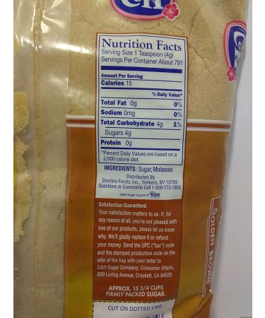 C&H Golden Brown Sugar - 100% Pure Cane Non-GMO - 7lb Bag - Buy Online on GoSupps.com