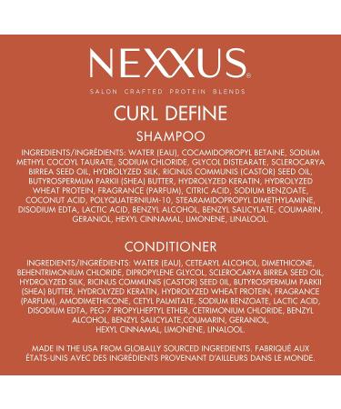 Nexxus Curl Define Shampoo & Conditioner 2 Count - ProteinFusion for Curly/Coily Hair, Strengthening & Moisturizing - Sulfate-Free with Marula Oil 13.5 oz - Buy Online on GoSupps.com