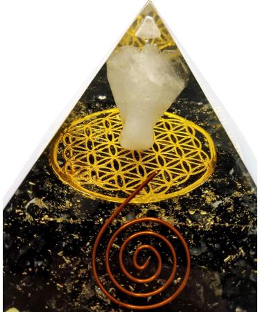 Large Orgonite Pyramid | Shungite Crystal Pyramid | Flower of Life Angel Orgone | Positive Energy Healing Pyramids - Buy Online on GoSupps.com