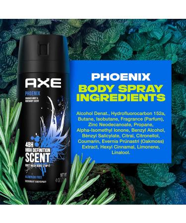 AXE Body Spray Deodorant Phoenix for Long Lasting Odor Protection Deodorant for Men Formulated Without Aluminum 4.0 oz - Buy Online on GoSupps.com