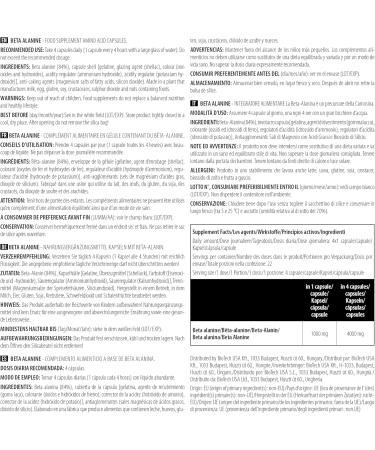 BiotechUSA Beta-Alanine Mega Capsules 1000mg | Boost Energy & Performance for Athletes | Carnosine Precursor | 90 Capsules - Buy Online on GoSupps.com