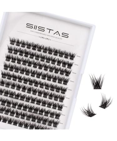 Individual Lashes Cluster Lashes D Curl 120 Cluster 12mm DIY Eyelash Extension False Lashes Individual Natural&Mega Styles Soft for Personal Makeup Use at Home (06-12mm) W06#(12mm)