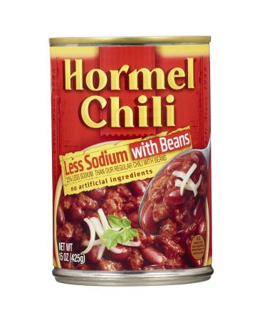 Hormel Less Salt Chili with Bean, 15 Ounce (Pack of 8)