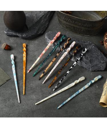 Vibrant Leopard Print Acetate Hair Sticks Set with Flannelette Bag - Hair Accessories for Women and Girls - Buy Online on GoSupps.com