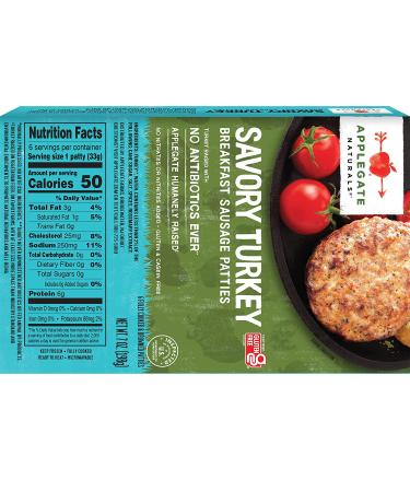 Applegate Natural Turkey Breakfast Sausage Patties - 7oz (Frozen) - Buy Online on GoSupps.com