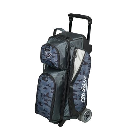 KR Strikeforce Drive Triple Roller Double Wheel Bowling Bag with Top Shoe Compartment & Multiple Accessory Compartments Available in Multiple Colors One Size Grey Camo