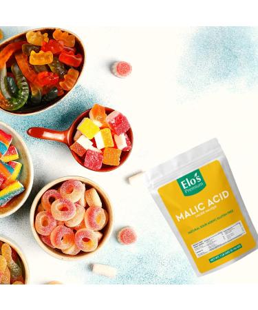 Malic Acid Powder by Elo s Premium (2LB / 904 g Total) (2 Pack x 1 lb) Packaged in Canada Gluten Free Food Grade Natural Sour Agent for Candy Wine Potato Chips Recipes and More - Buy Online on GoSupps.com