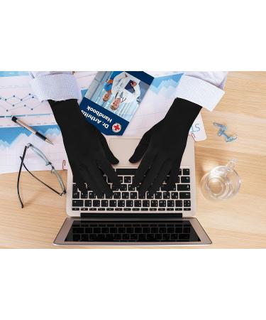 Doctor Developed Arthritis Gloves XL - Copper Compression Full Finger Pair with Handbook for Joint Symptoms, Raynauds & Carpal Tunnel Relief (Black) - Buy Online on GoSupps.com