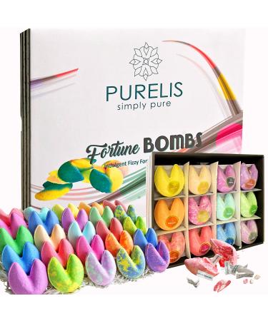 Bath Bombs Gift Set for Women -24 Fortune Telling Soothing Bath Bombs & Shower Steamers! Best Bulk Party Favor for Adults! Organic Bath Bombs for Women & Kids.1 Wedding Favors for Women & Men!
